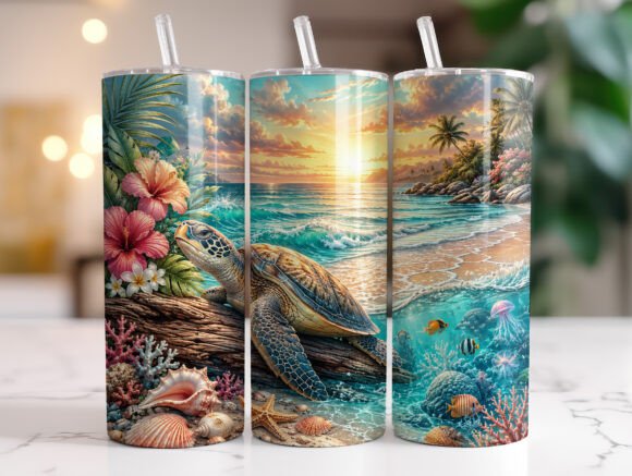 Beach Sunset Sea Turtle Tumbler Wrap: A Designer's Review