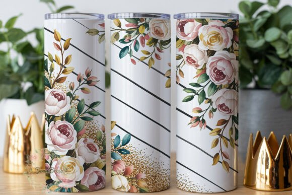Blush Rose Gold Glitter Floral Wrap