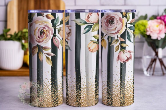 Blush Rose Gold Glitter Tumbler Wrap