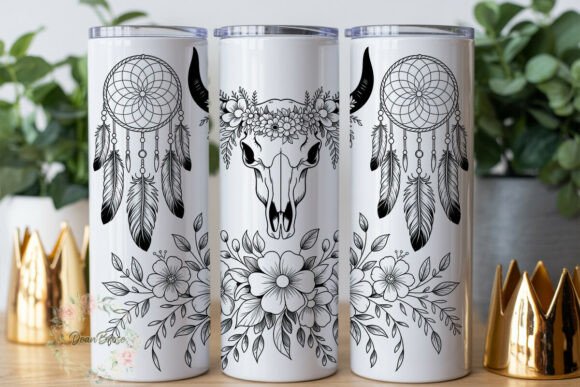Bohemian Bull Skull Floral Tumbler Wrap Review