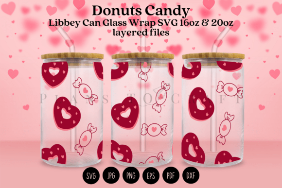 Donuts Candy Valentine Libbey Glass Wrap