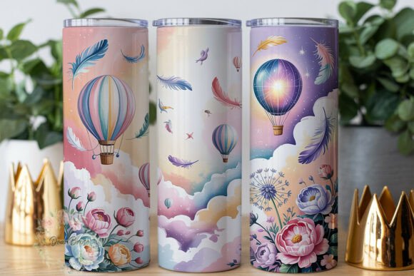 Dreamy Hot Air Balloon 20oz Tumbler Wrap