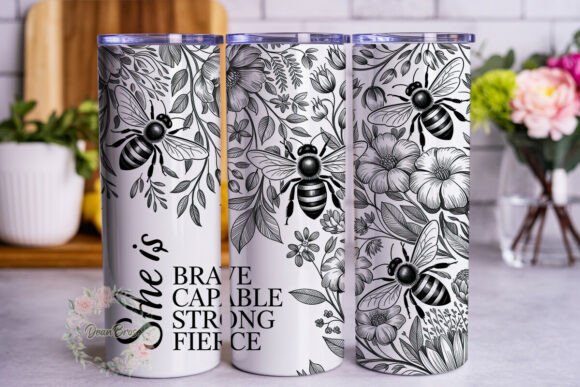 Empower Bee Floral 20oz Tumbler Wrap