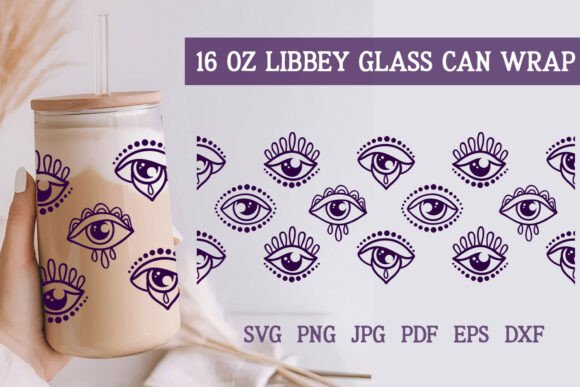 Feminine Evil Eye Glass Can Wrap SVG: A Designer's Review