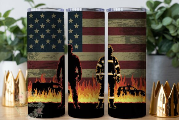 Hero Firefighter American Flag Wrap