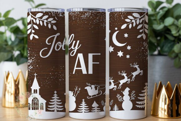 Jolly AF Winter Village Tumbler Design