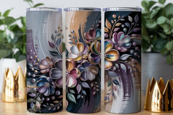 Metallic Floral Elegance 20oz Tumbler Wr
