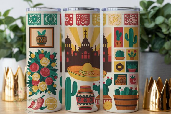 Mexican Fiesta Collage 20oz Wrap