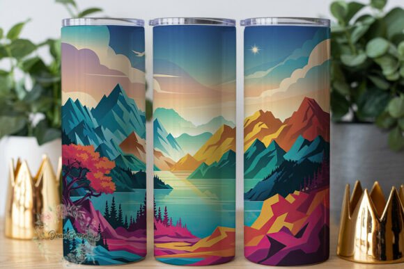 Mountain Lake Nature 20oz Tumbler Wrap