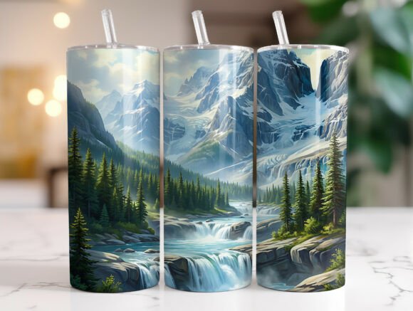 Mountain River Nature 20oz Tumbler Wrap