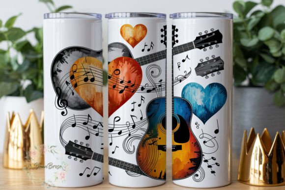 Musical Guitars Heart 20oz Tumbler Wrap