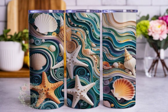 Ocean Quilling Art 20oz Tumbler Wrap