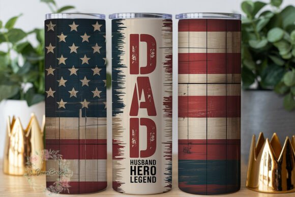Patriotic Distressed Dad 20oz Wrap