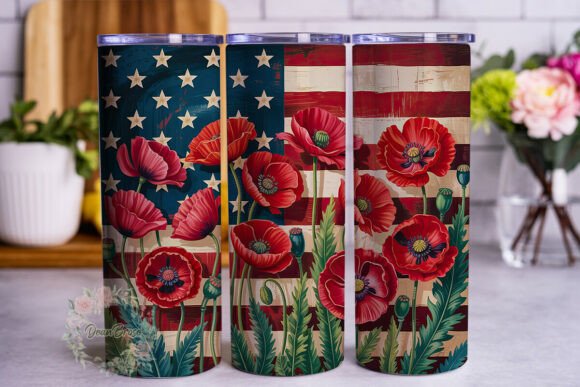 Patriotic Poppy 20oz Tumbler Wrap