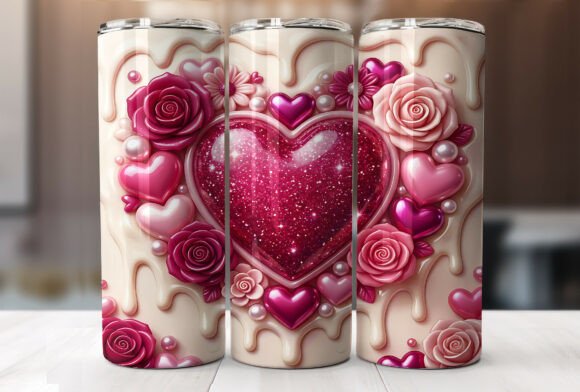 Pink Heart Rose Glitter Tumbler Wrap: A Designer's Review
