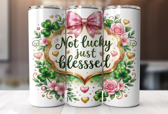 Review: 20oz Not Lucky Just Blessed Tumbler Wrap Design