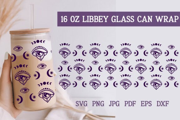 Review: Purple Evil Eye Glass Can Wrap SVG File
