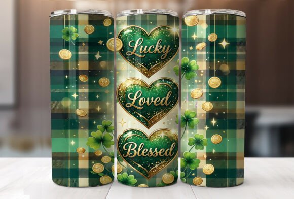 Review: St Patricks Plaid Heart Tumbler Wrap PNG for Embroidery