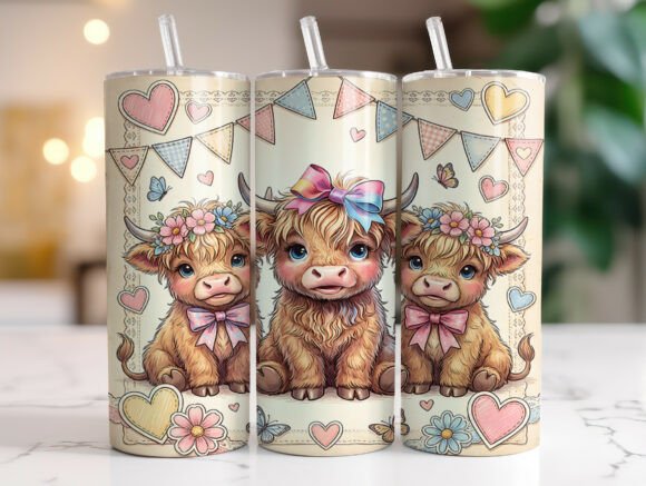Review: Valentine Highland Cow Floral Tumbler Design