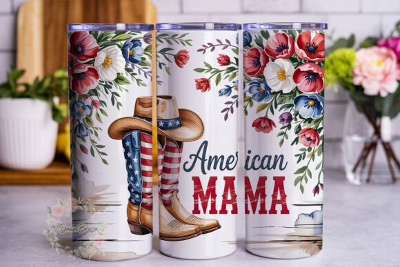 Rustic American Mama Floral 20oz Skinny