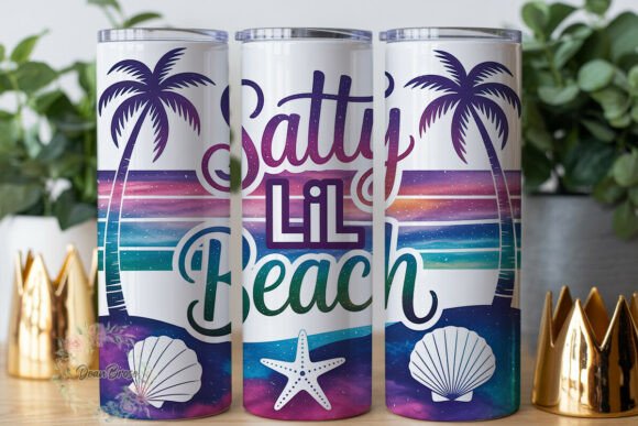 Salty Lil Beach Summer 20oz Tumbler Wrap