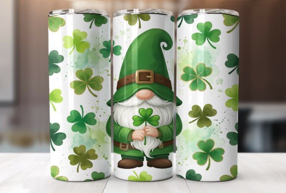 Shamrock Gnome St Patrick Tumbler Wrap