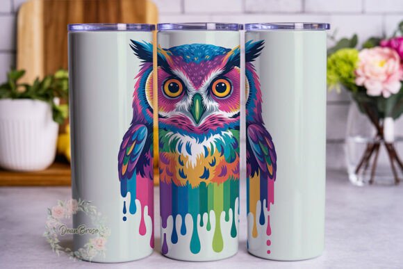 Vibrant Owl Art 20oz Tumbler Wrap